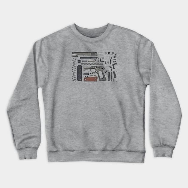 1911 Handgun Disassembly Crewneck Sweatshirt by NeilGlover